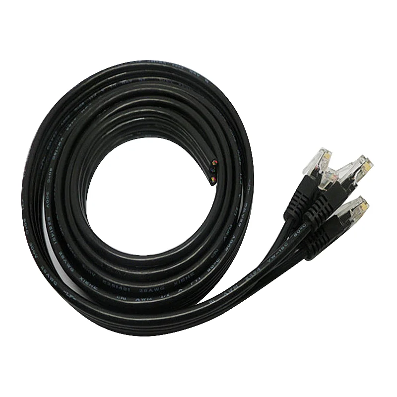 2/5PCS Black RJ45 CAT-5 Ethernet Cord Lan Network Patch Cable Compatible Patch Cord For Computer Multiple Specifications Cables