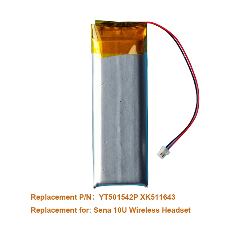 Battery for Sena 10U YT501542P Headphone Battery 3.7V 380mAh XK511643 Headset Lipo Batteries