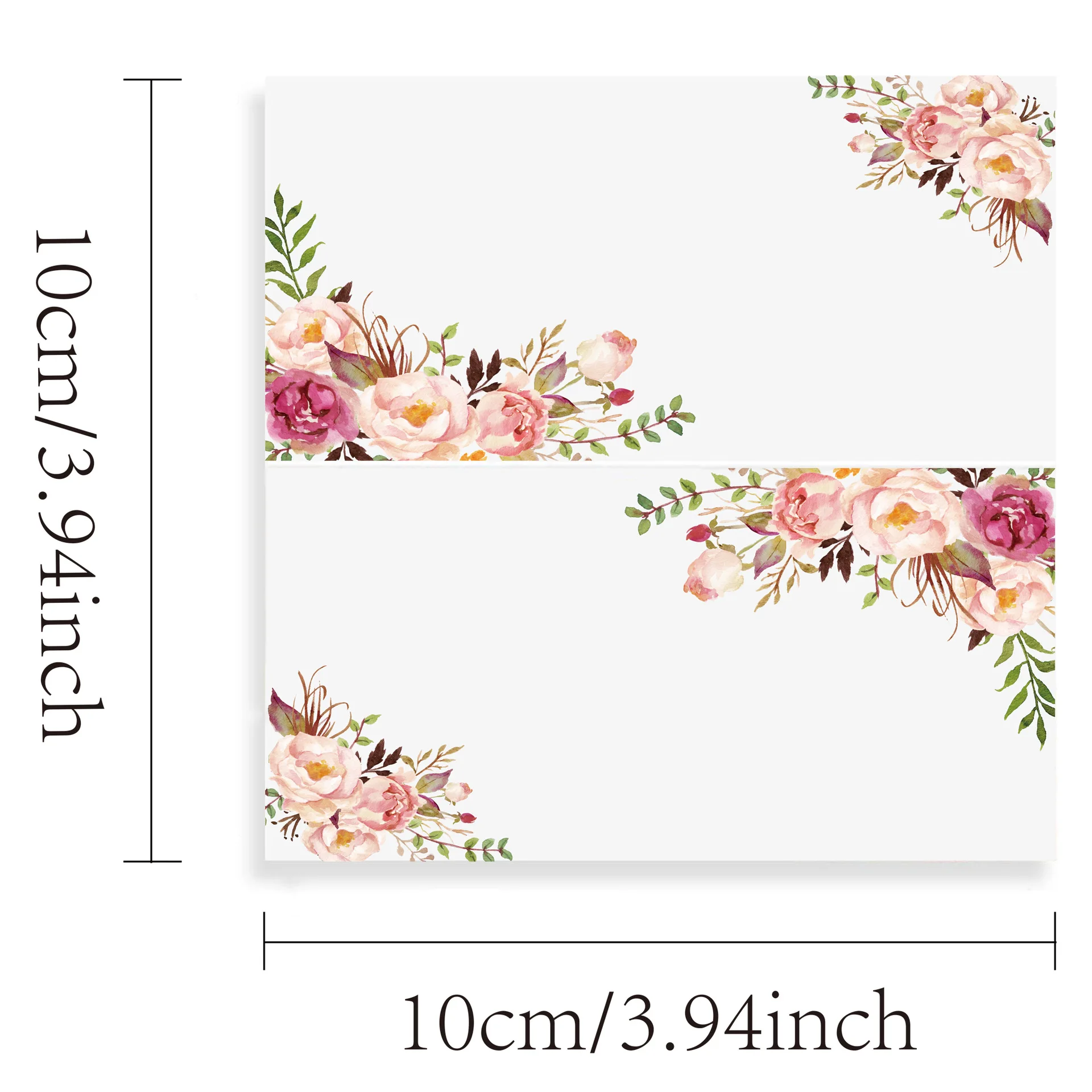 20/50/100pcs Double Sided Printed Flowers Name Place Cards Wedding Seating Number Table Card Birthday Party Greeting Card
