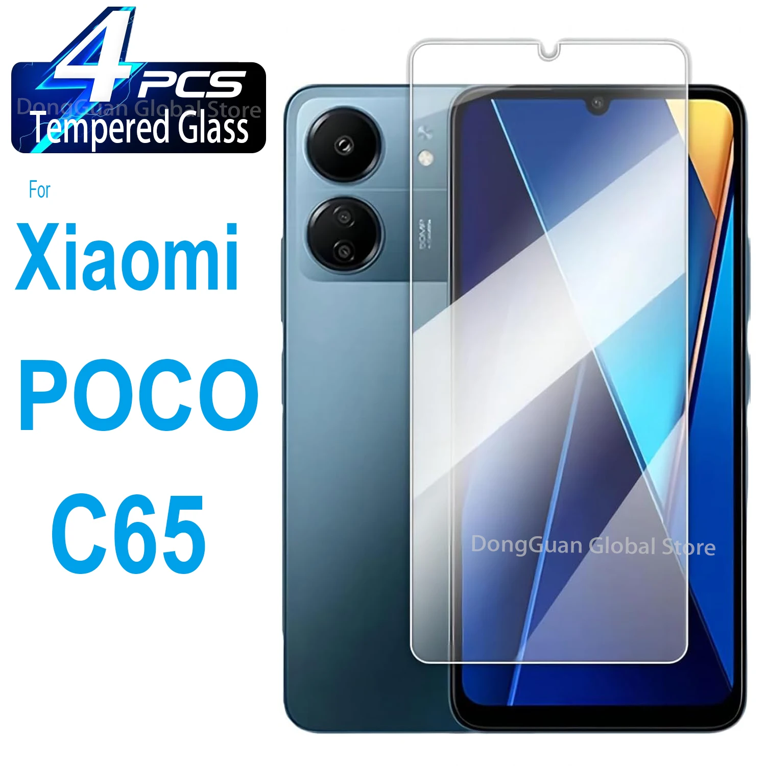 

1/2/3/4Pcs For Xiaomi POCO C65 Tempered Glass Screen Protector Glass Film