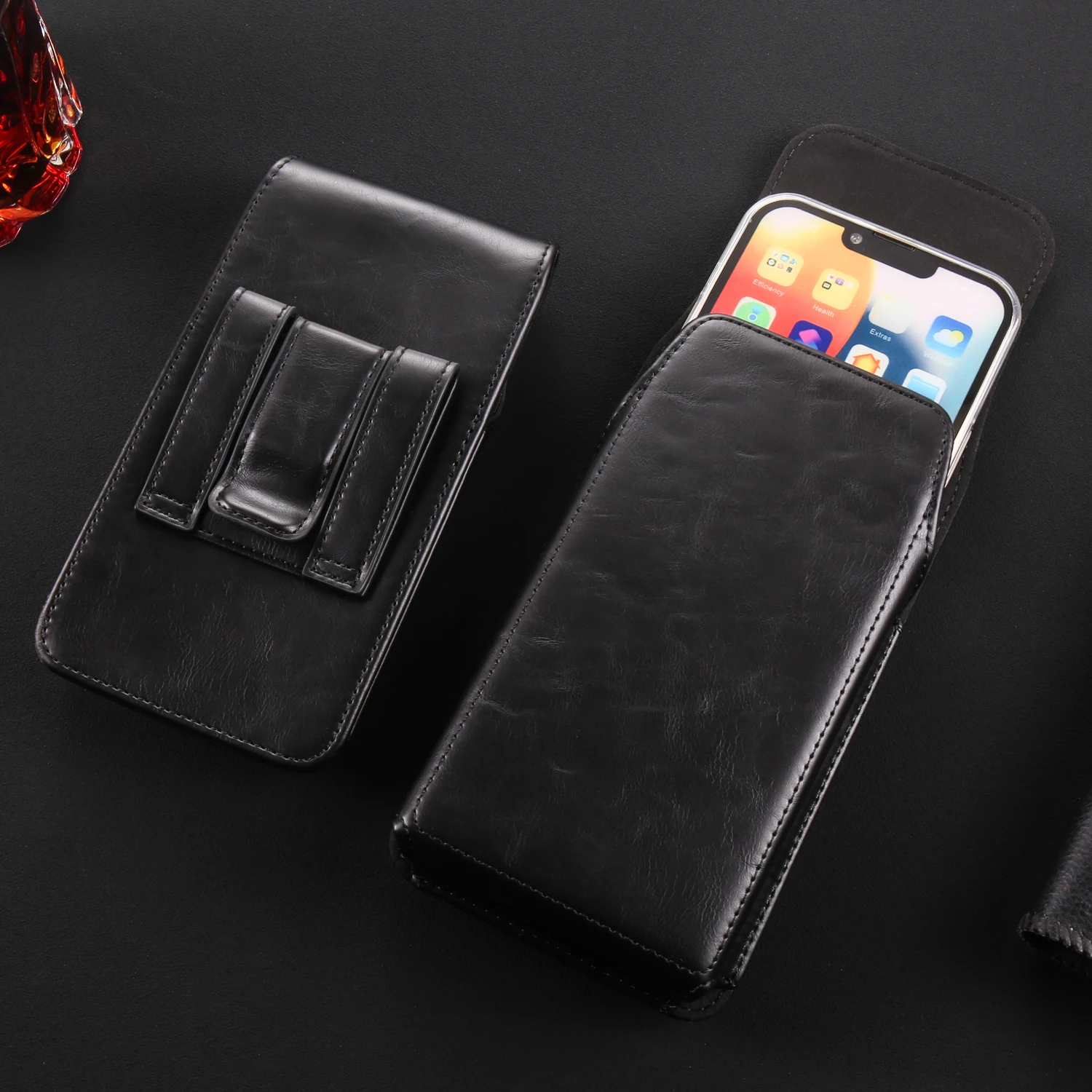 Kuh Leder Gürtel Clip Telefon Tasche Männer Taille Beutel Für Samsung Galaxy S24 Ultra S23 S22 S21 plus S20 FE Hinweis 20 Handy Fall Holster – Detail 33
