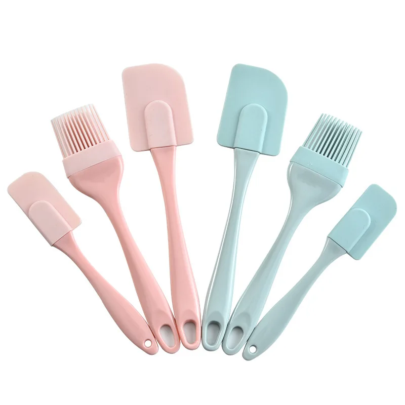 

1/3Pcs Kitchen Utensils Cooking Supplies Multi Purpose Blue/Pink Cake Spatula Baking Tools Silicone/PP Non-stick