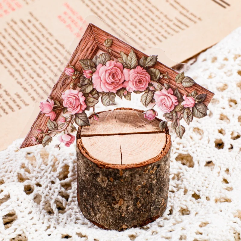 30Pcs Flower Corner Stickers Retro Hollowed out Border Design Collage Scrapbook Material Office Stationery Decoration Stickers