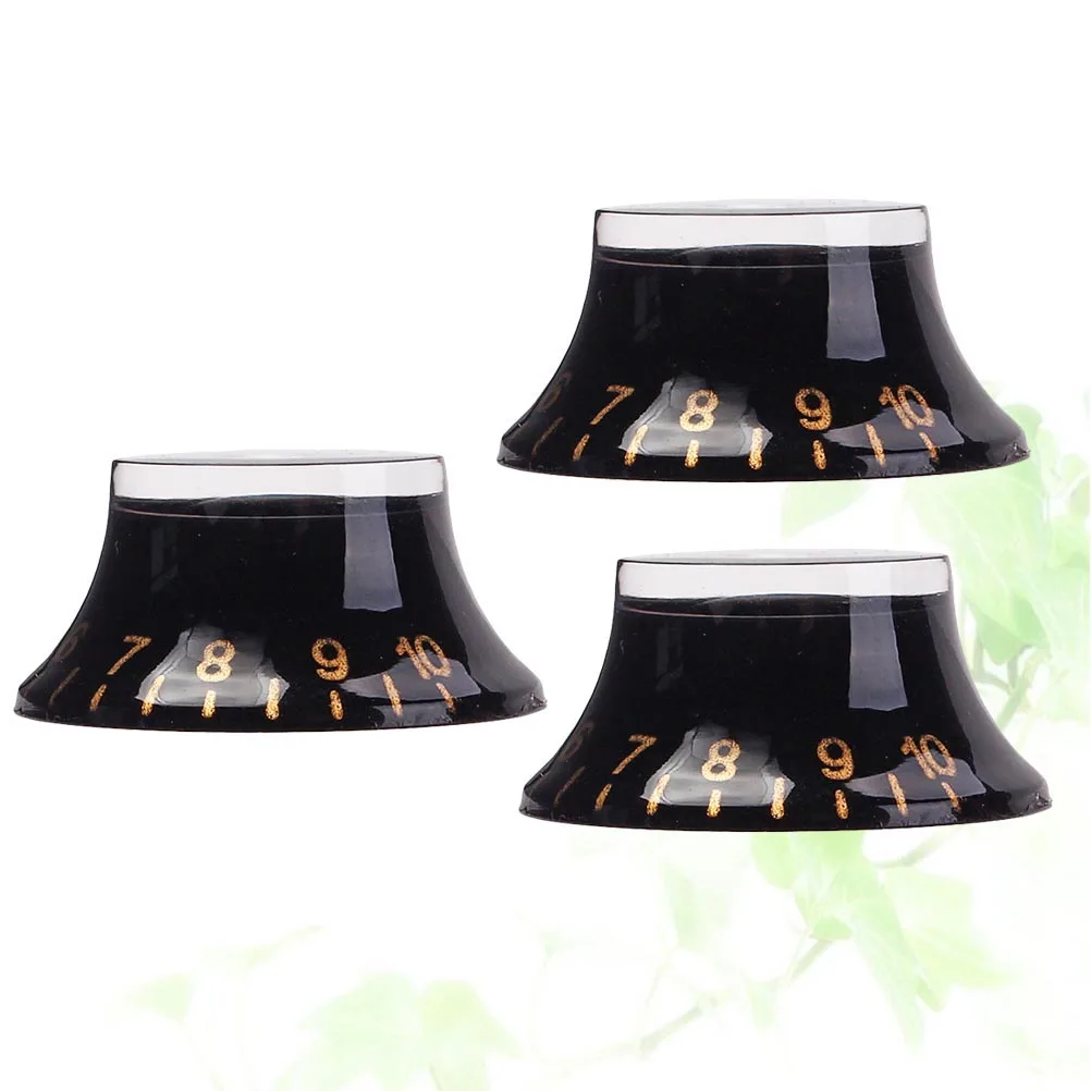 

3pcs Guitar Knobs Set Volume Tone Control Caps For Electric Guitar Replacement Parts Premium Plastic Gd34 Black