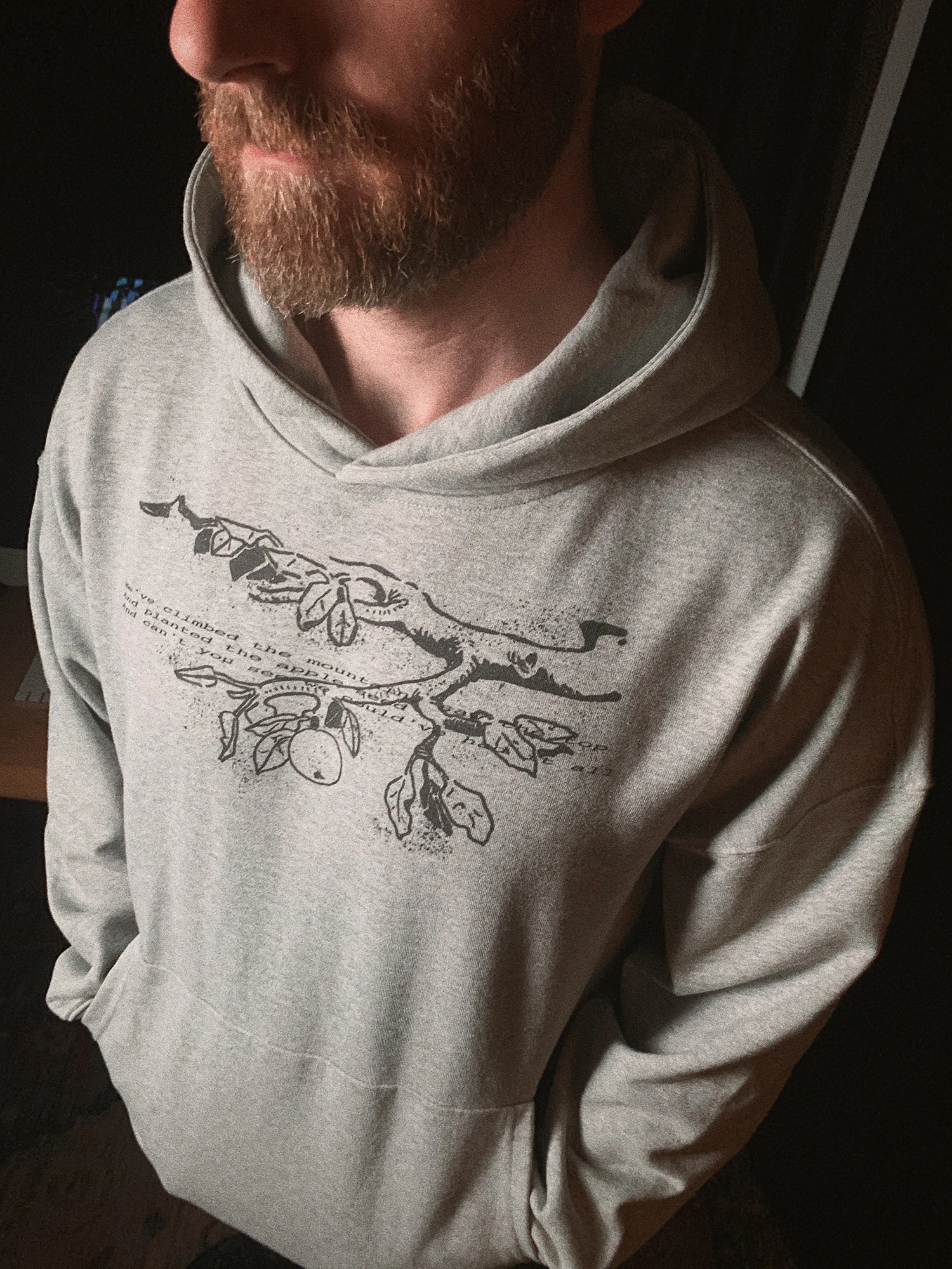 PII AppleBranch Apple Tree Branches Gray Hooded American Retro Classic Sweatshirt 14oz