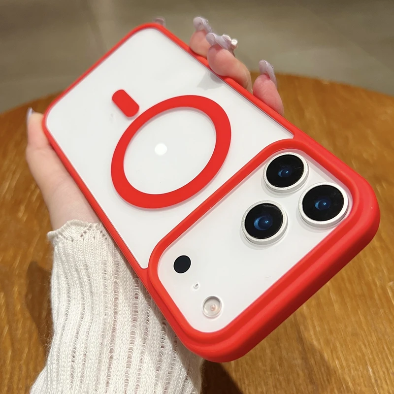 Новый прозрачный магнитный чехол для телефона 17 pro max для iPhone 17 Air 17 pro max Magsafe ярких цветов, прозрачная защитная задняя крышка