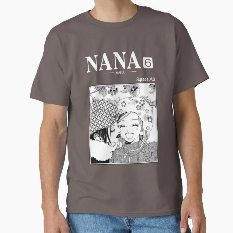 نانا أنيمي مجلة غطاء الفرقة الحجارة السوداء هدية تي شيرت كبير الحجم بلايز مانغا الجرافيك طباعة Y2k الملابس الكرتون المحملة #2