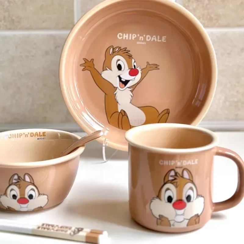 Cuenco de encaje de cerámica Chichiti de Disney, suministros bonitos para el hogar, cuenco de ensalada de desayuno, cuenco de fideos de cerámica,