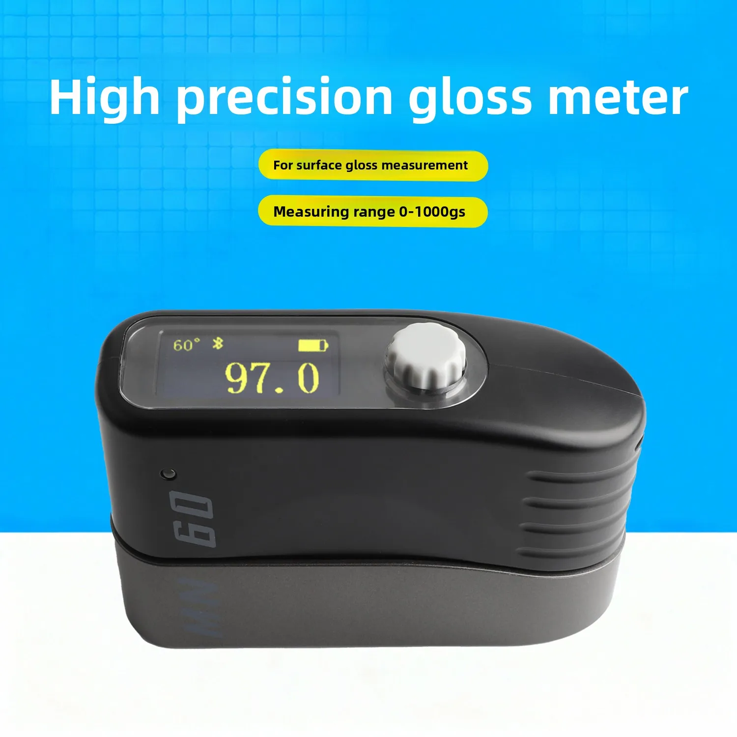 MN60 60° Digital Gloss Meter – Portable Surface Gloss Tester for Paint, Coating, Ink, Tile, Marble & Stone, Long Battery Life