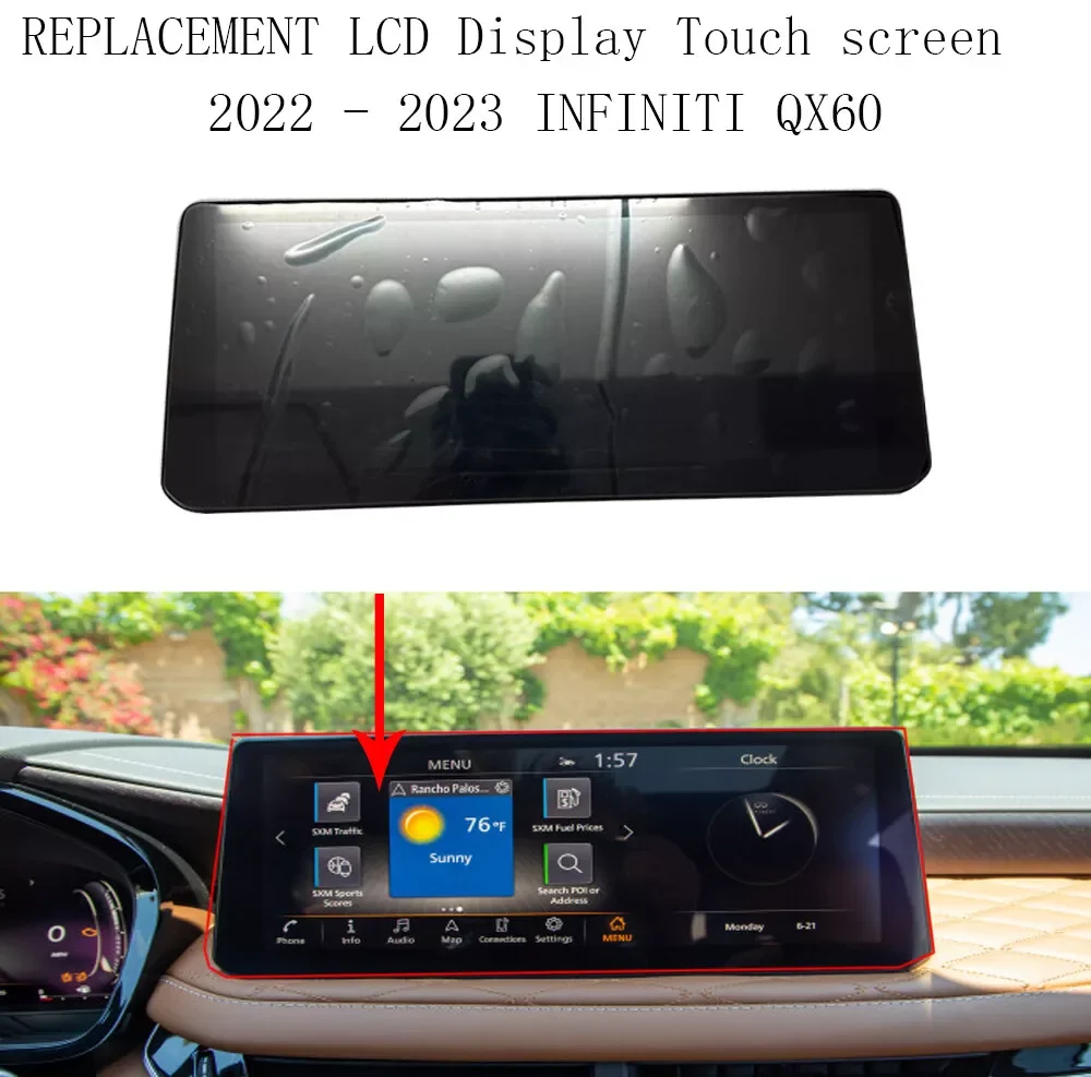 New C123HAT01.0 12.3 Inch LCD Touch Screen for 2022-2025 INFINITI QX60 GPS Radio Navigation OEM 280916SA2B 280916SA2A