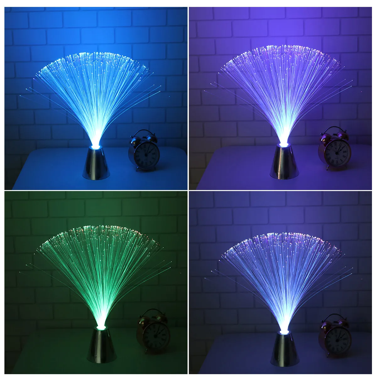 6Pcs LED Fiber Optic Color Changing Lights Unique Romantic Decorative Lamp for Dinner Party Bedroom Festival Atmosphere