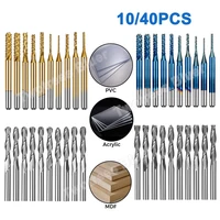 Herramientas de carpintería láser, molino de extremo de capa de titanio de 3.175mm, cortador de fresado de capa Nano azul, brocas de grabado de madera para 1610 3018 TTC450