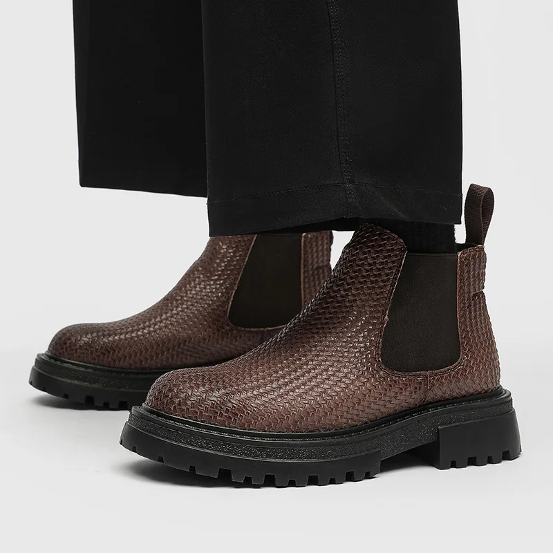 

Winter New Men's Heightening Leather Casual Shoes Thick-soled Fashion High Boots Business Formal Casual British Style Men's Boot