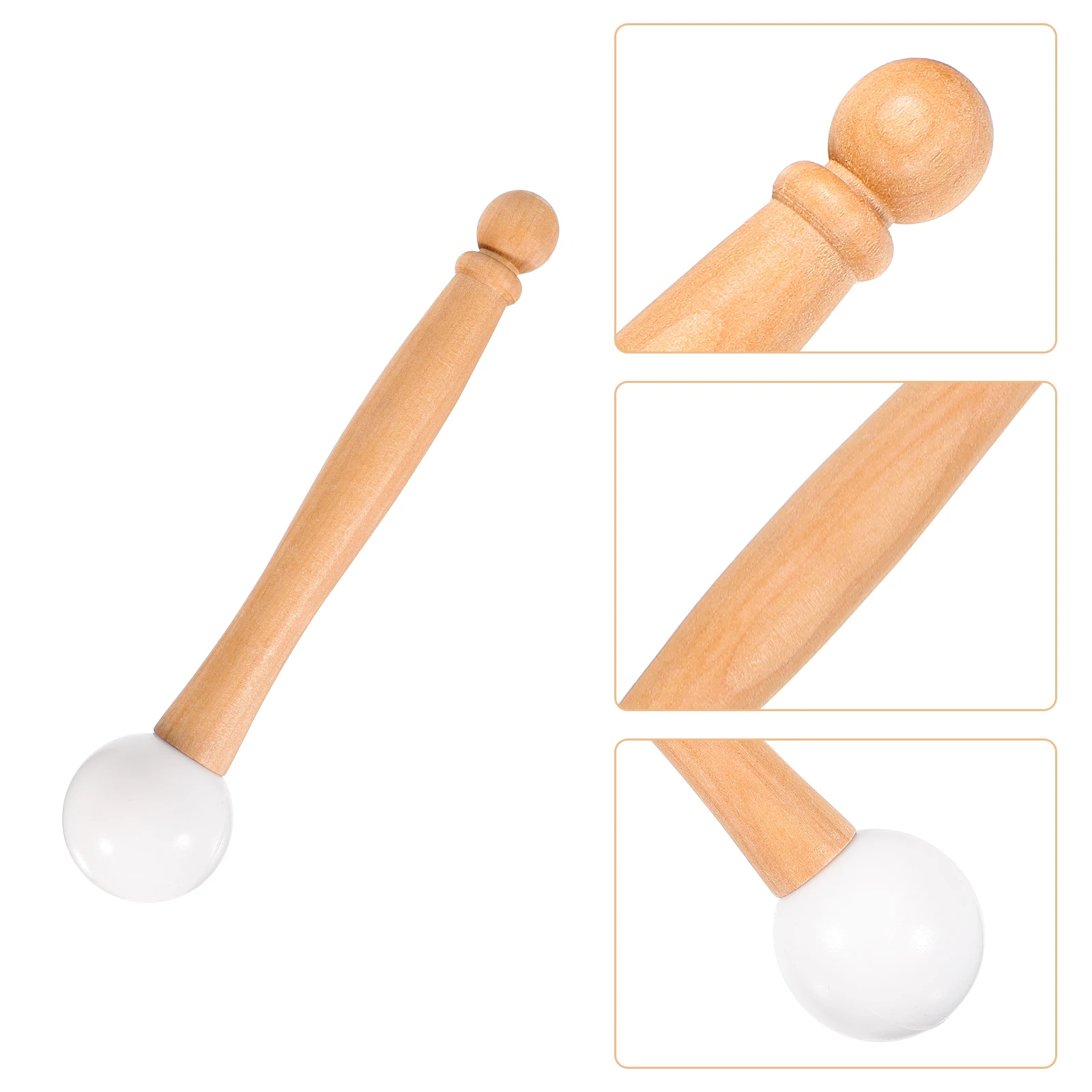 

Crystal Singing Bowl Rubber Mallet with Wooden Handle Lightweight Portable Sound Bowl Striker for Meditation and Spiritual Bowls