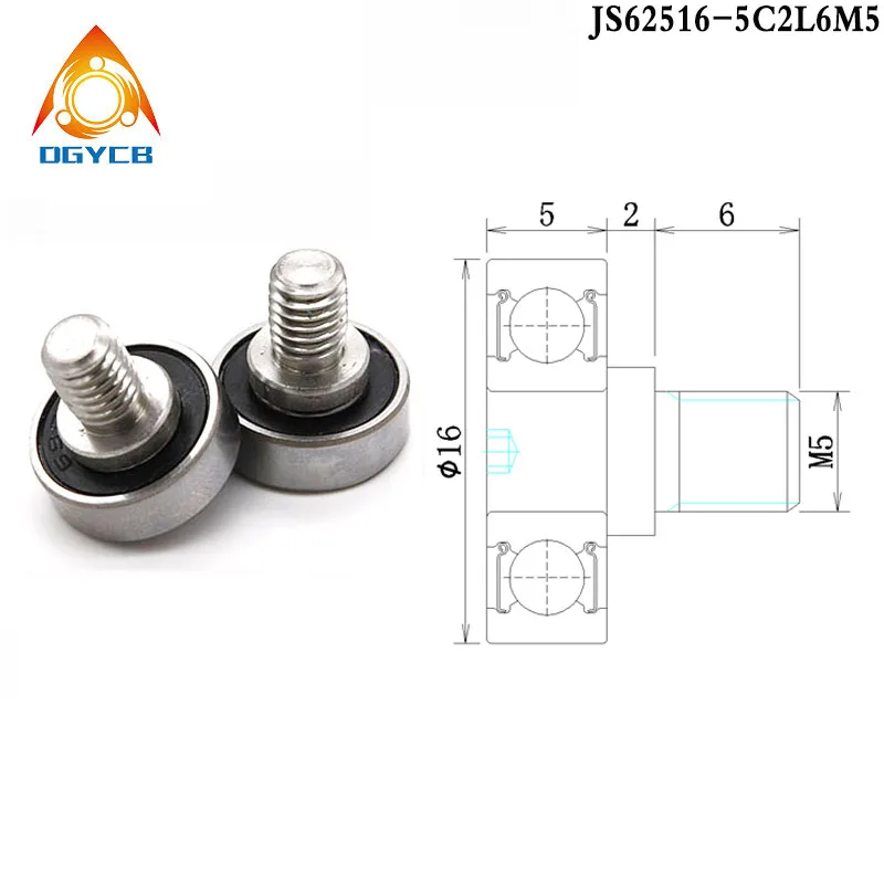 

1pcs 625RS Bearing With M5 External Thread JS62516-5C2L6M5 OD 16mm Bearing With M5 Stem Bolts