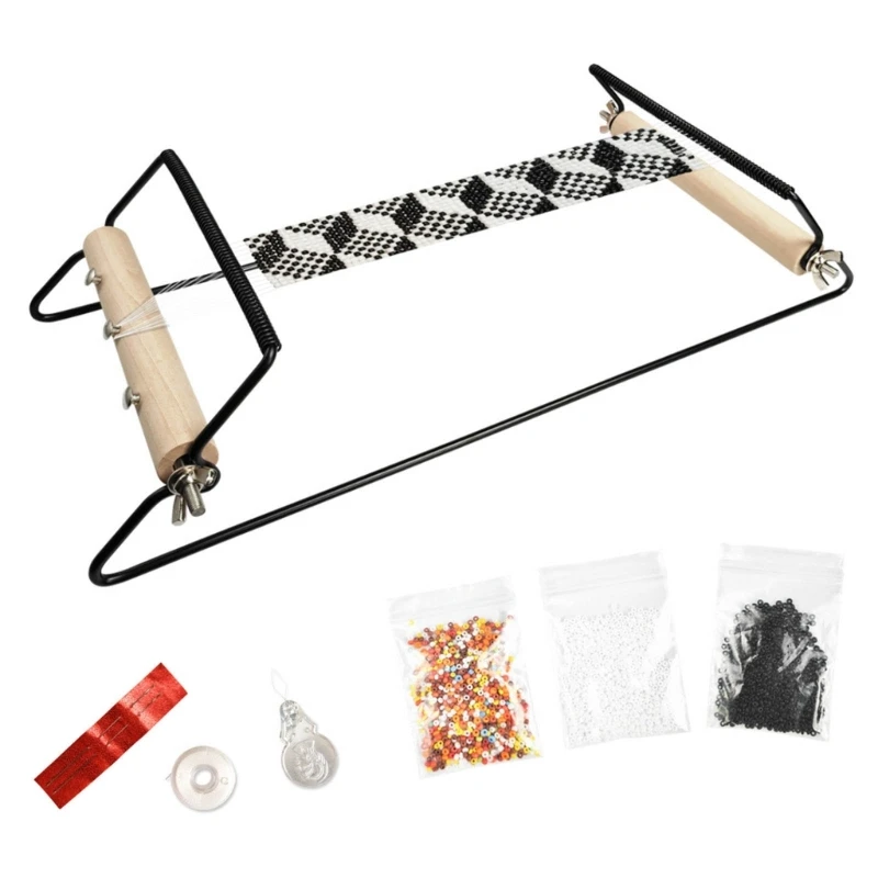 Bead Weaving Machine with Adjustable Frame for Bracelets Necklaces Jewelry Piece