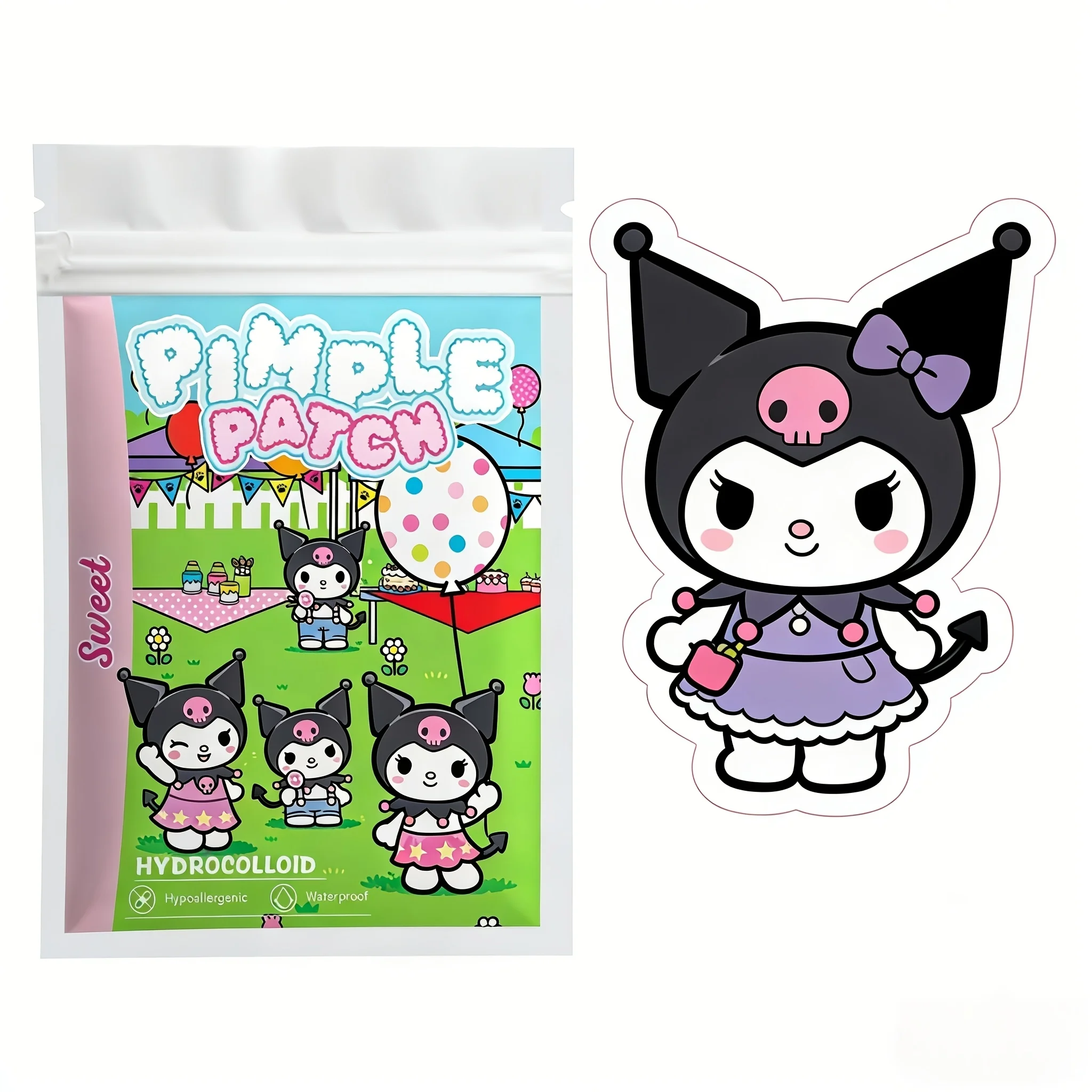 60PCS Kuromi Acne Patch offers a light,breathable and comfortable covering effect,effectively concealing blemishes and acne