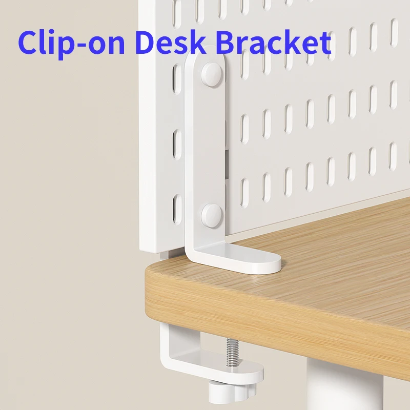 Accessori per pannelli forati per archiviazione da tavolo, staffa di fissaggio, dotati di un gran numero di accessori liberamente combinabili.