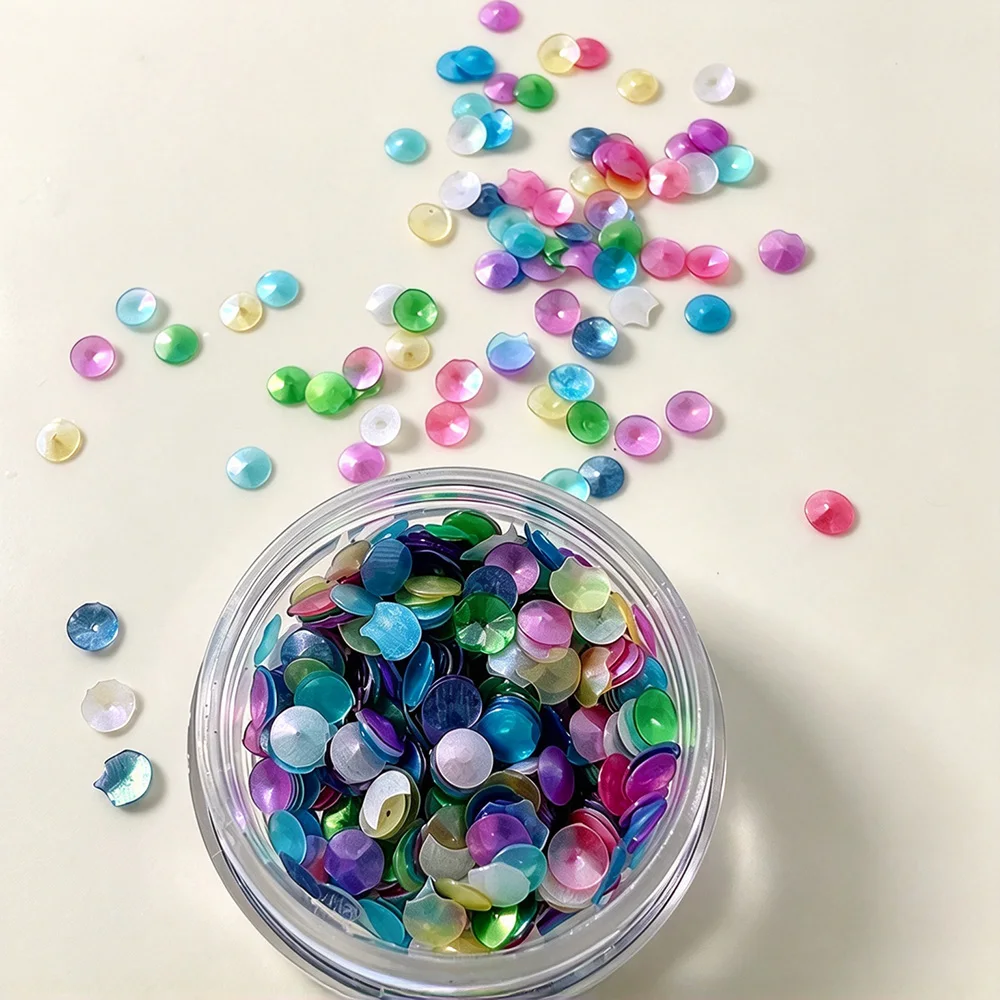 1 Box Macaron Mixed Color Round Dot Nail Sequins Colorful Circular Ring Nail Glitter Flakes Thin Polka Dot Nails Art Decoration