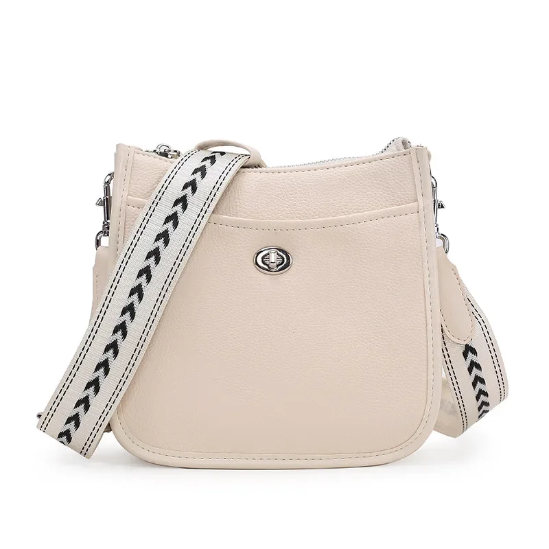 

Wide straps Women Bucket Shoulder bag Brand design Crossbody Bag PU leather panelled ladies Handbags phone wallet