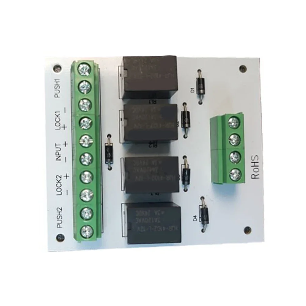 Imagem -02 - Módulo de Relé de Bloqueio de Porta Dupla para Sistema de Bloqueio de Porta Falha Bloqueio Seguro 69x60x15 mm para Controle Eress de Módulo de Portas