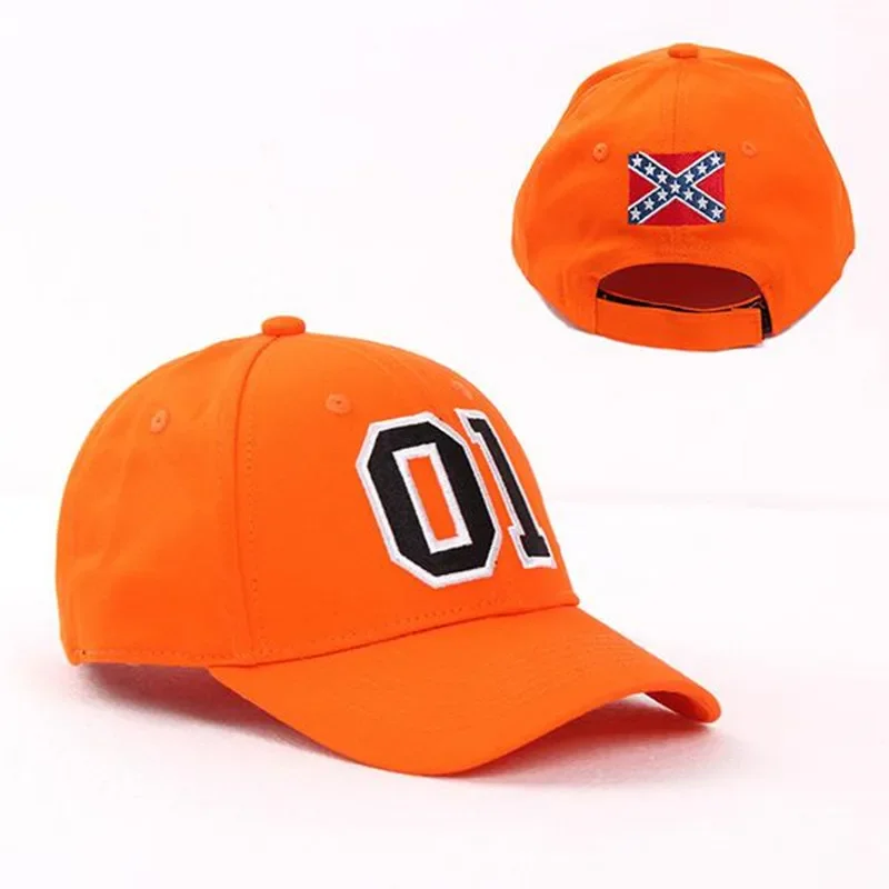 General Lee 01 Embroidered Cotton Cosplay Hat Orange Good OL\' Boy Dukes Baseball Cap Adjustable Sun Visor Hats Unisex Caps