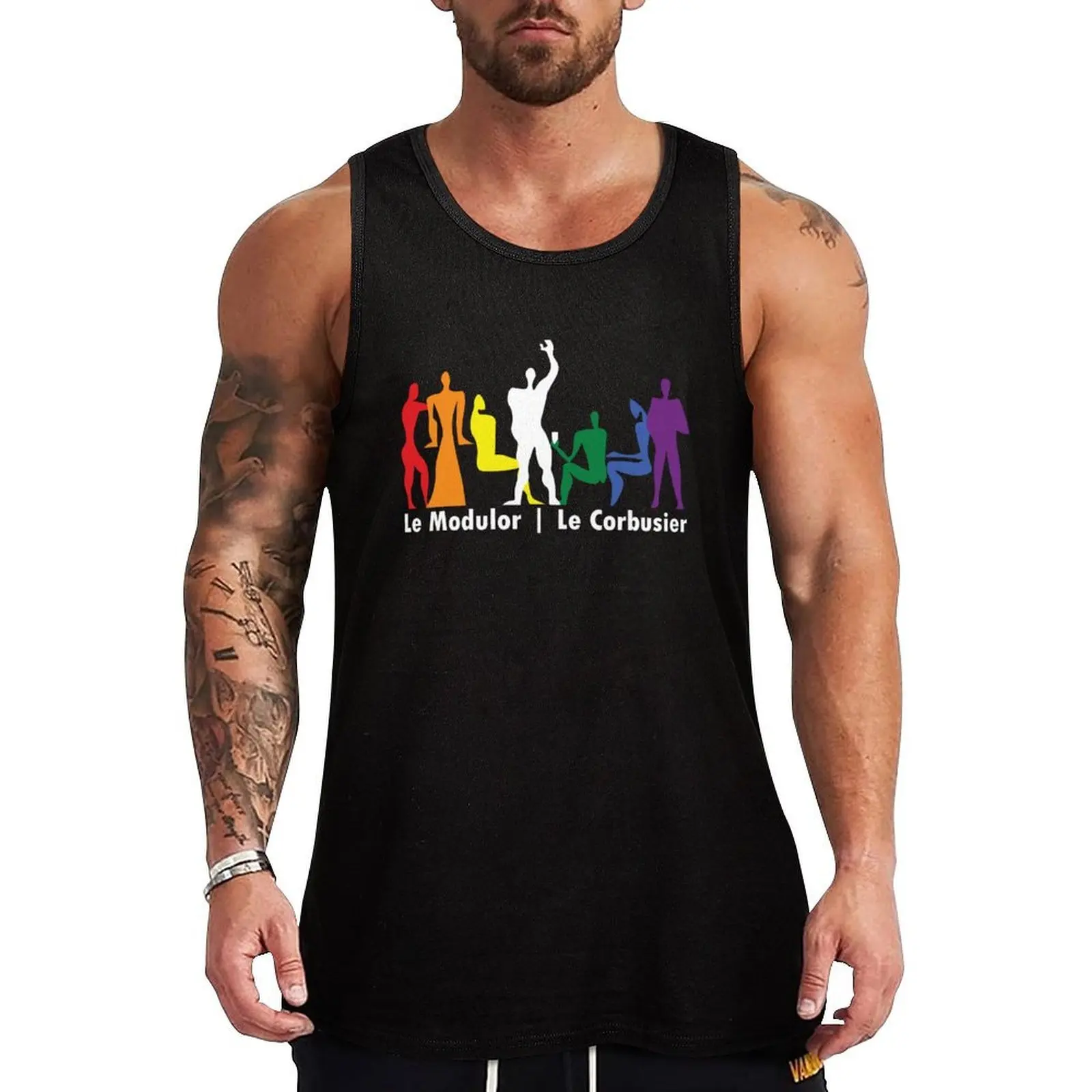 

Le Corbusier Love is Love gathering with text - Architecture Tank Top Gym man basketball gym training accessories
