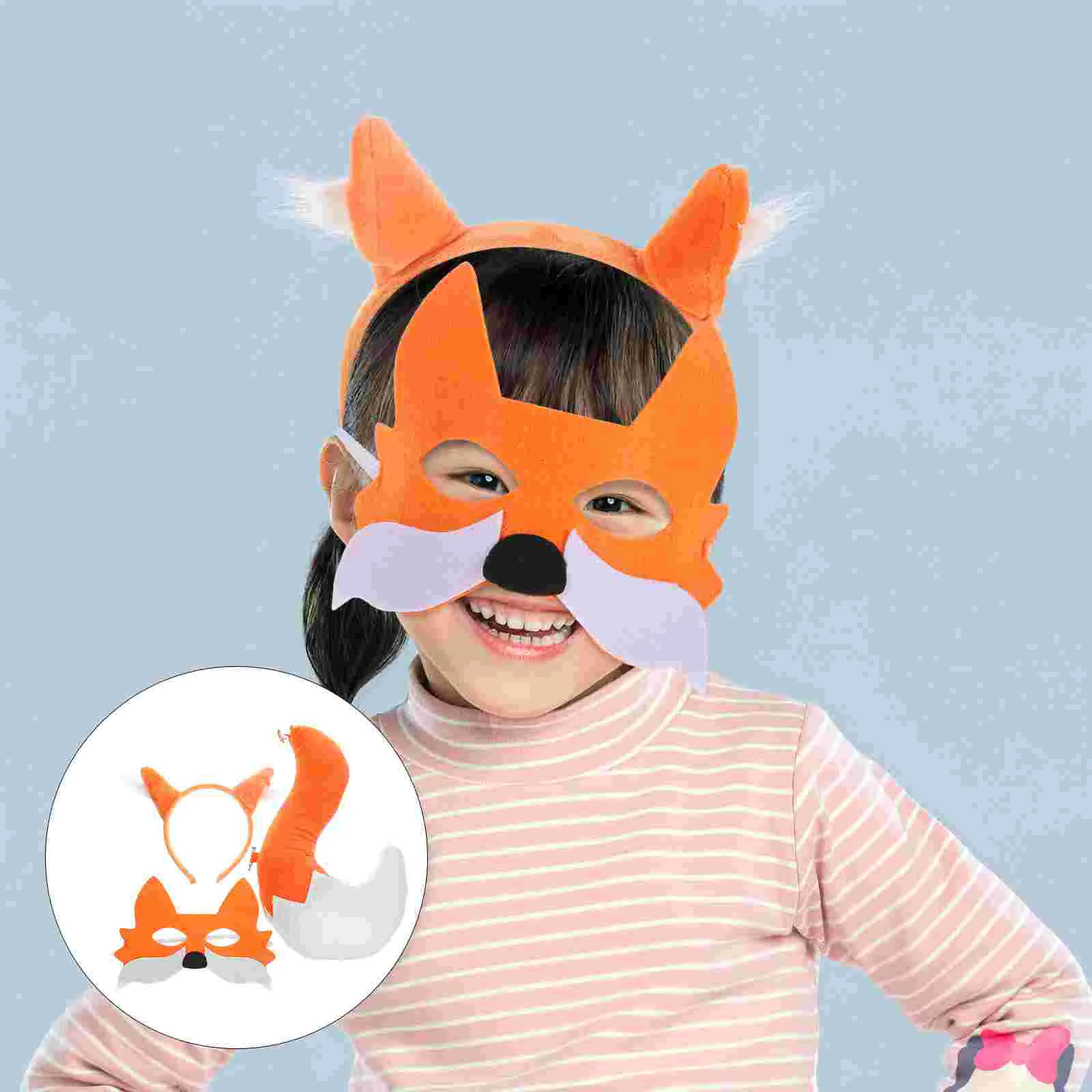 Masque à Fourrure en Tissu Non Tissé pour Homme, Costume de Cosplay, Accessoire de Jouets pour Animaux de Compagnie, Fausses Oreilles Artificielles