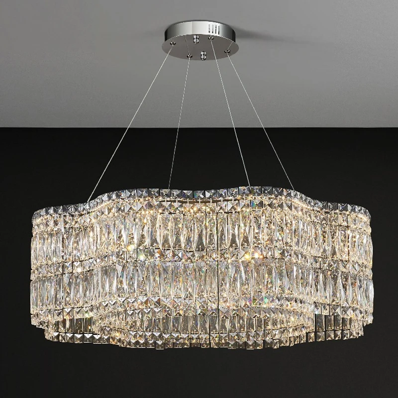 Imagem -06 - Crystal Led Pendant Lights Indoor Hanging Fixture Villa Iluminação Home Decor Sala de Estar Sala de Jantar Luxo