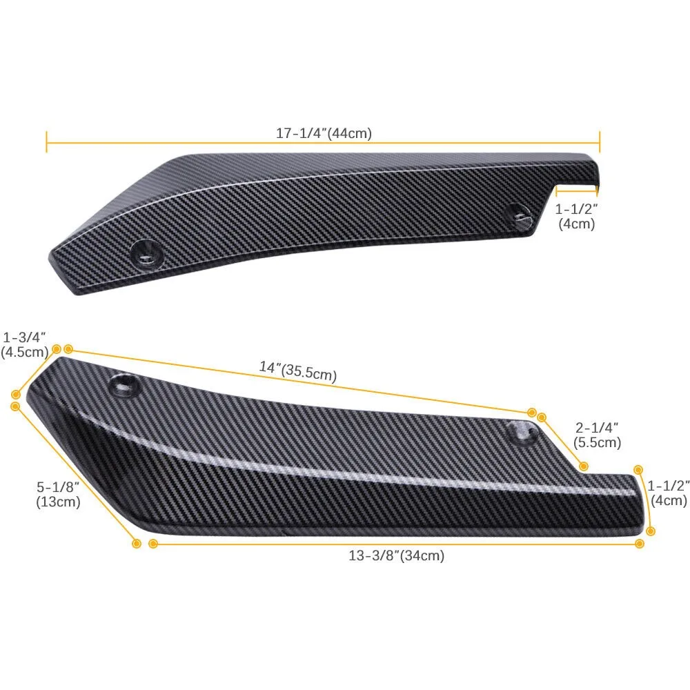 Rear Bumper Lip Diffuser Splitter Canards Carbon Fiber For Honda Civic SI Sedan  United States