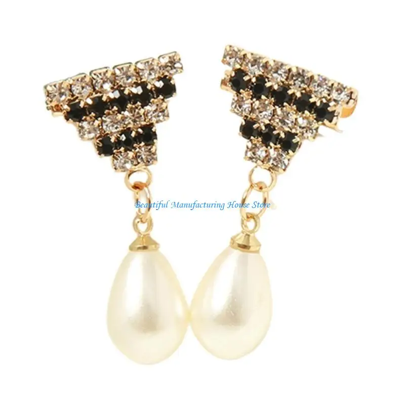 

E56A Pearl Pendant Brooch Lapel Pin Heart Brooch Pin Dress Brooch Pin Evening Dress Props Formal Suit