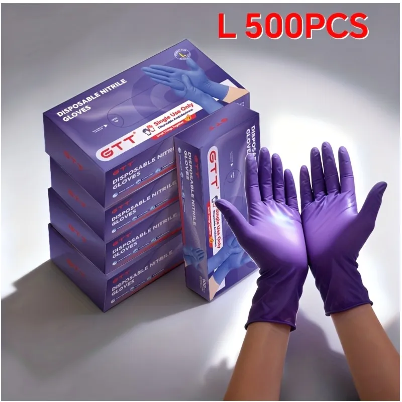 

500pcs Premium Nitrile Gloves – 5.2 Mil Thickness, Latex-Free & Powder-Free | Soft-Fit Design in 4 Sizes (S/M/L/XL) | Ideal for Kitchen Tasks, Cleaning, Food Handling & Daily Use | Comfortable, Durable & Skin-Friendly | All-Season Ready