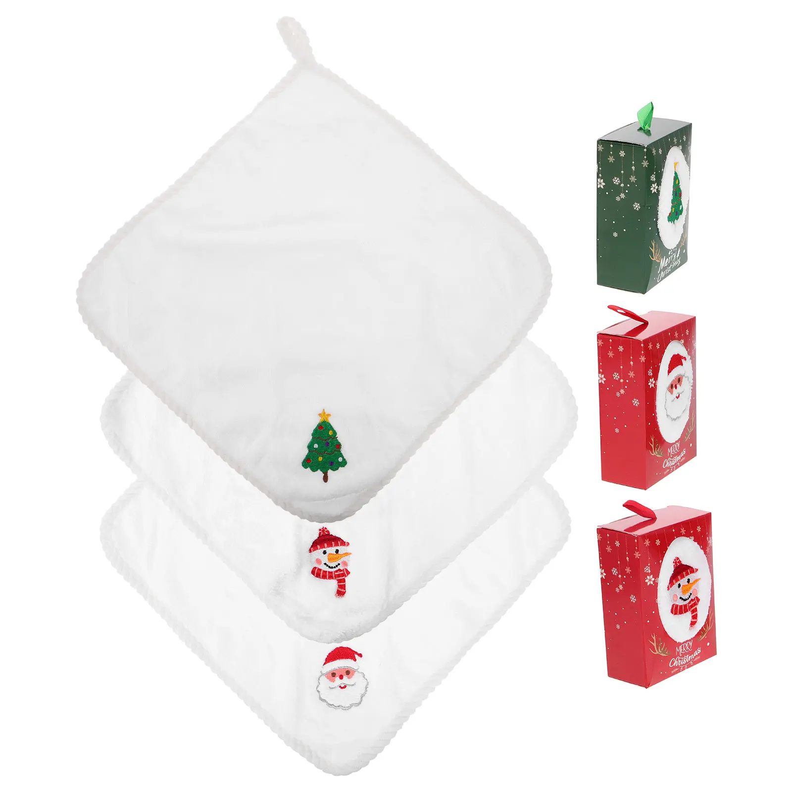 

3Pcs Christmas Hand Towels Decorative Kitchen Bathroom Gift Set Soft Holiday Small Cute Xmas Kitchen Towels Decorative Towel