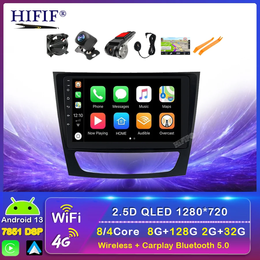 Android 13.0 CarPlay Car Radio Multimedia Video Player Auto Stereo GPS For Mercedes Benz W211 2002-2010 2 din dvd