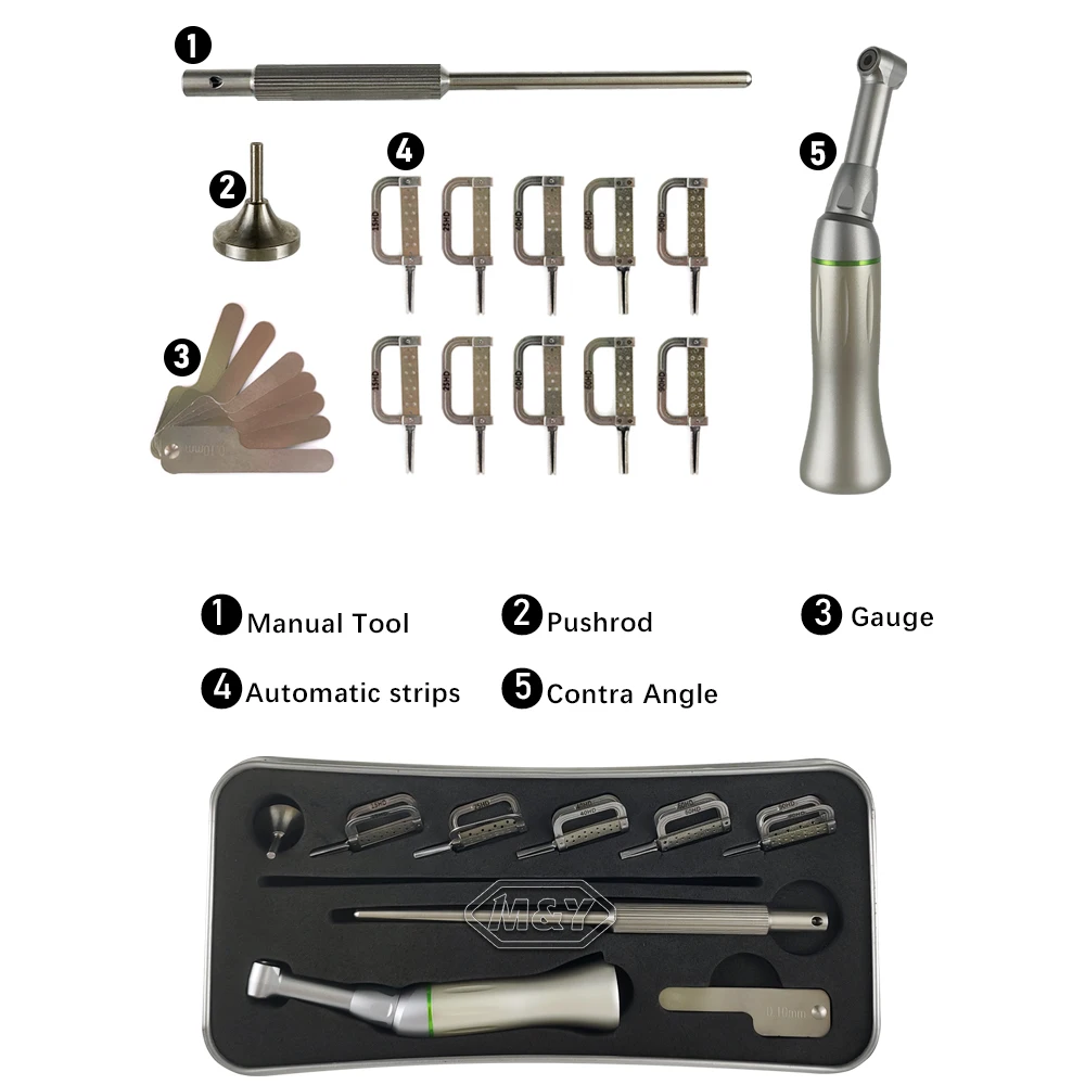 Dental Reciprocating Interproximal Stripping Contra Angle Kit Metal Strip IPR System 4:1 Orthodontic Instrument Dentists Tool