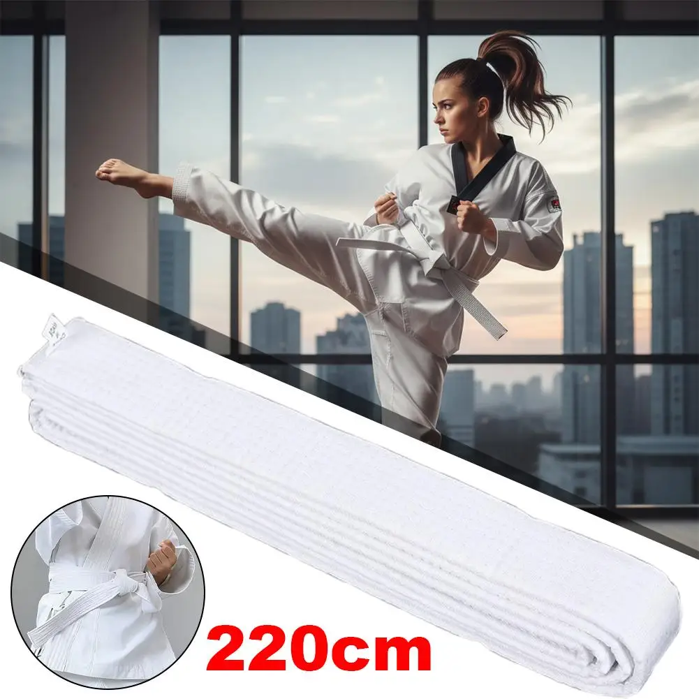 1Pcs 220cm Taekwondo Colored Ranking Belts Cotton Martial Arts Judo Karate TKD Aikido Uniform Belt Kids Adult