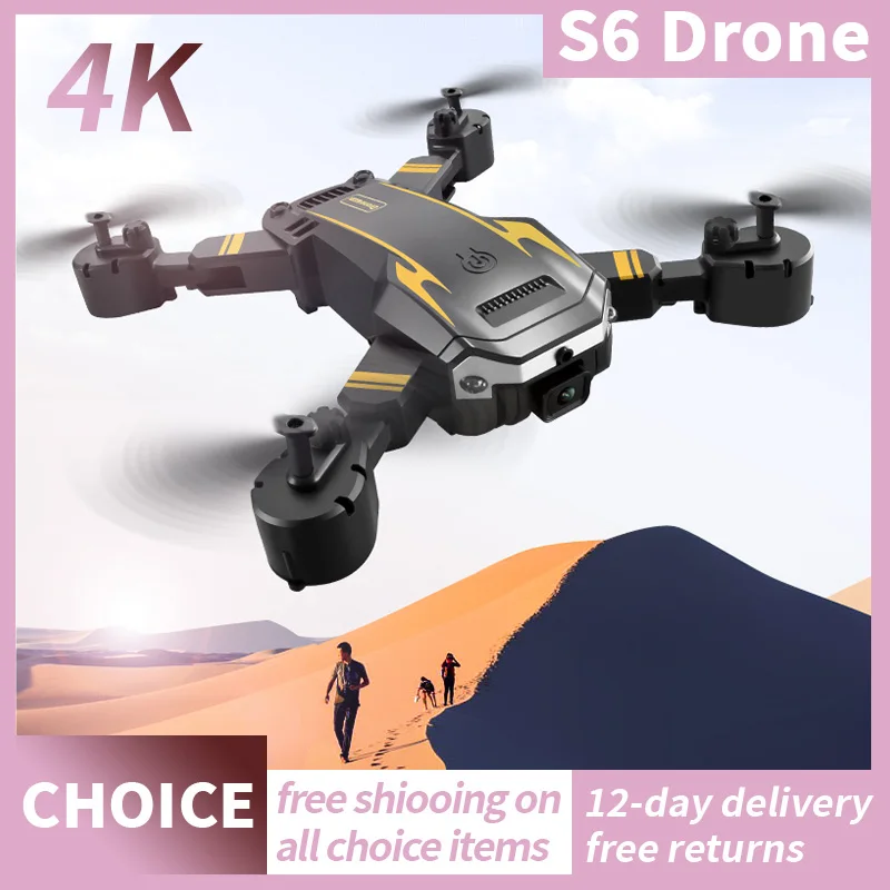 GEETHA S6 Aerial Drone Professinal 8K HD Dual Cameras Obstacle Avoidance WIFI Photography RC FPV Foldable Remote Control Toys