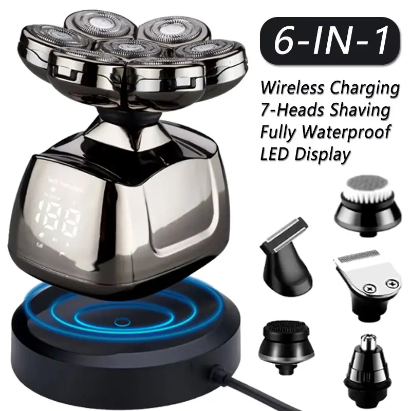 Electric Men's Shaver Multifunctional Bald Head Shaver Rechargeable Beard Razor Portable Shaving Machine For Men Daily Grooming