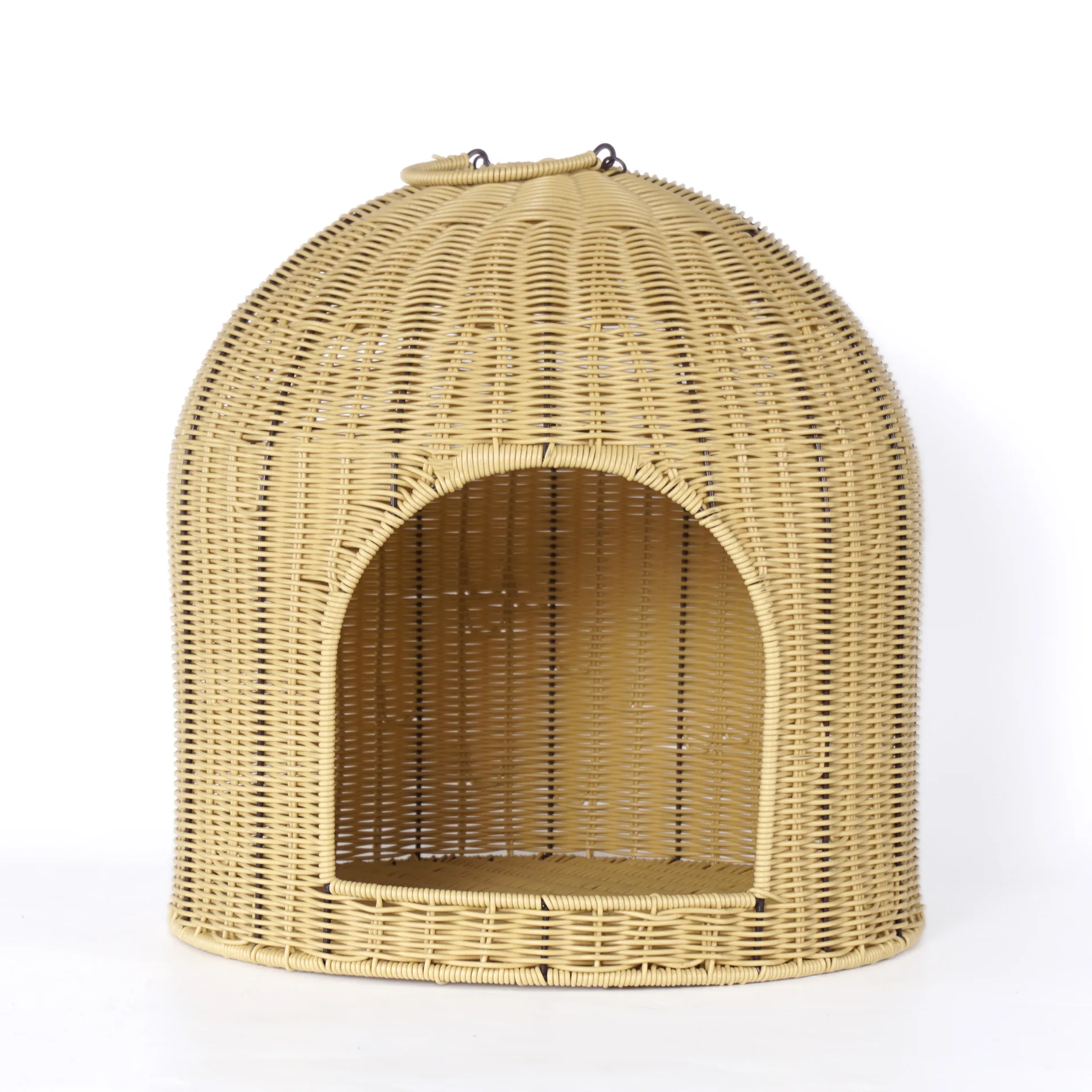 

Cat dog wholesale pet nest rattan pet bed wear-resistant rattan semi-closed cat nest