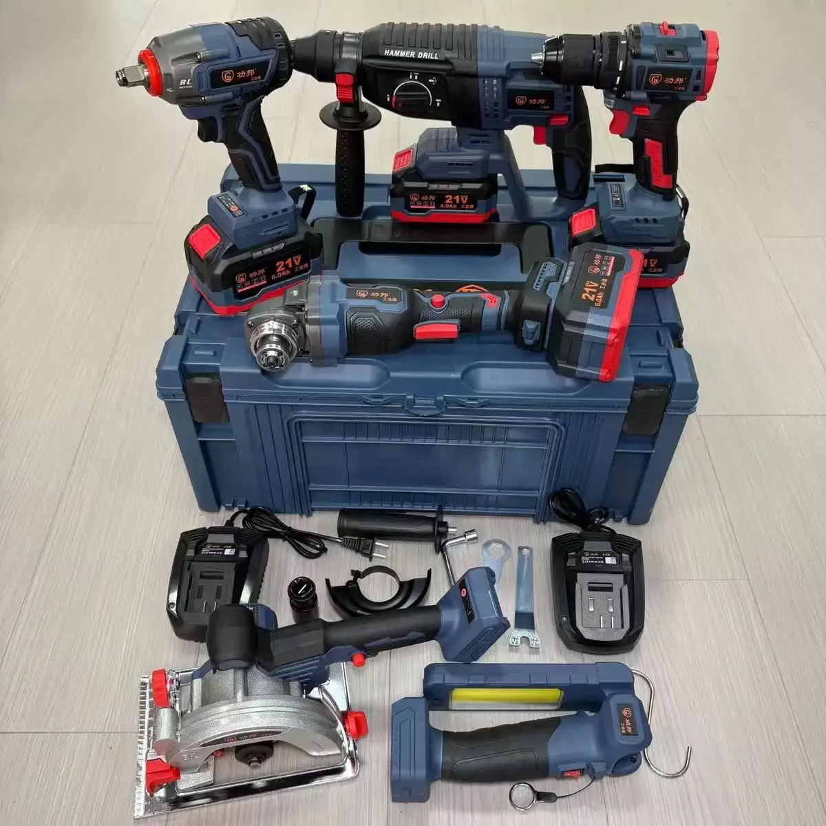 21V 4 in 1 Cordless Power Tool Set Brushless Multi-Function with Hard Case Includes Electric Wrench OEM Support