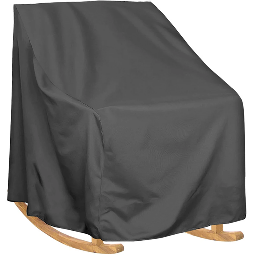 Outdoor Garden Waterproof Single Rocking Chair Cover Anti-dirty And Dust-proof Garden Furniture Stool Cover Black 70*83*99cm