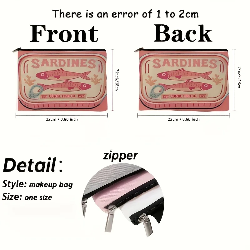 حقيبة مكياج للسفر قابلة للطي مع سحاب - منظم خفيف الوزن ومتين لمستحضرات التجميل وأدوات الزينة - هدية مثالية للنساء