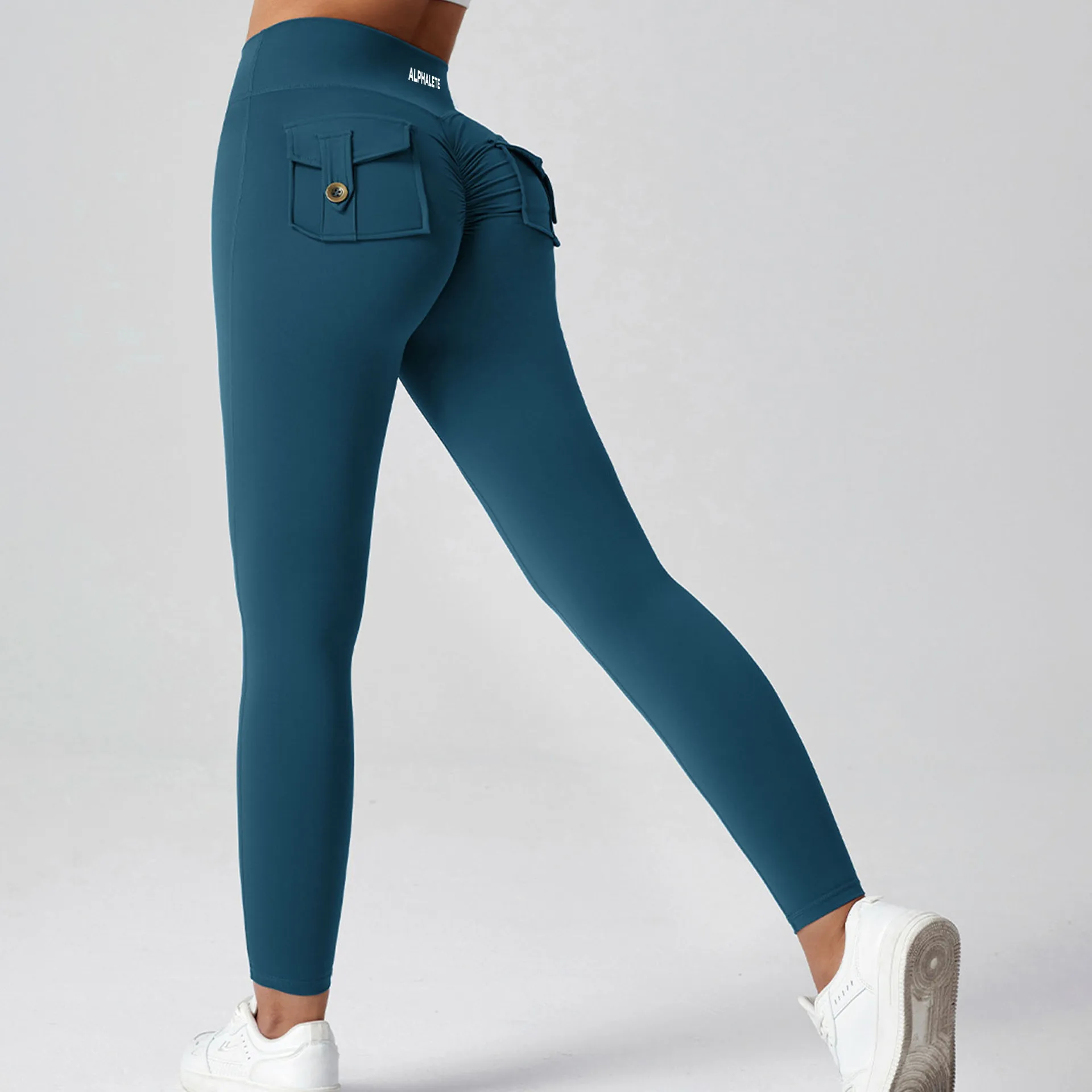 

ALPHALETE Amplify Cargo Yoga Pants for Women High Waist Tummy Control Seamless Scrunch Butt Lifting Gym Workout Leggings