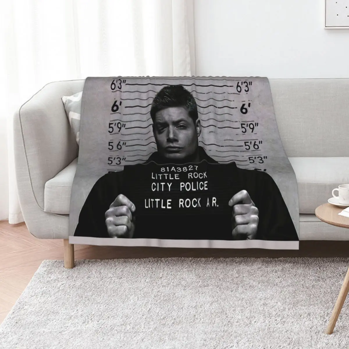 Supernatural - Dean Winchester Mugshot Throw Blanket for sofa Thermal Warm christmas decoration anime Blankets