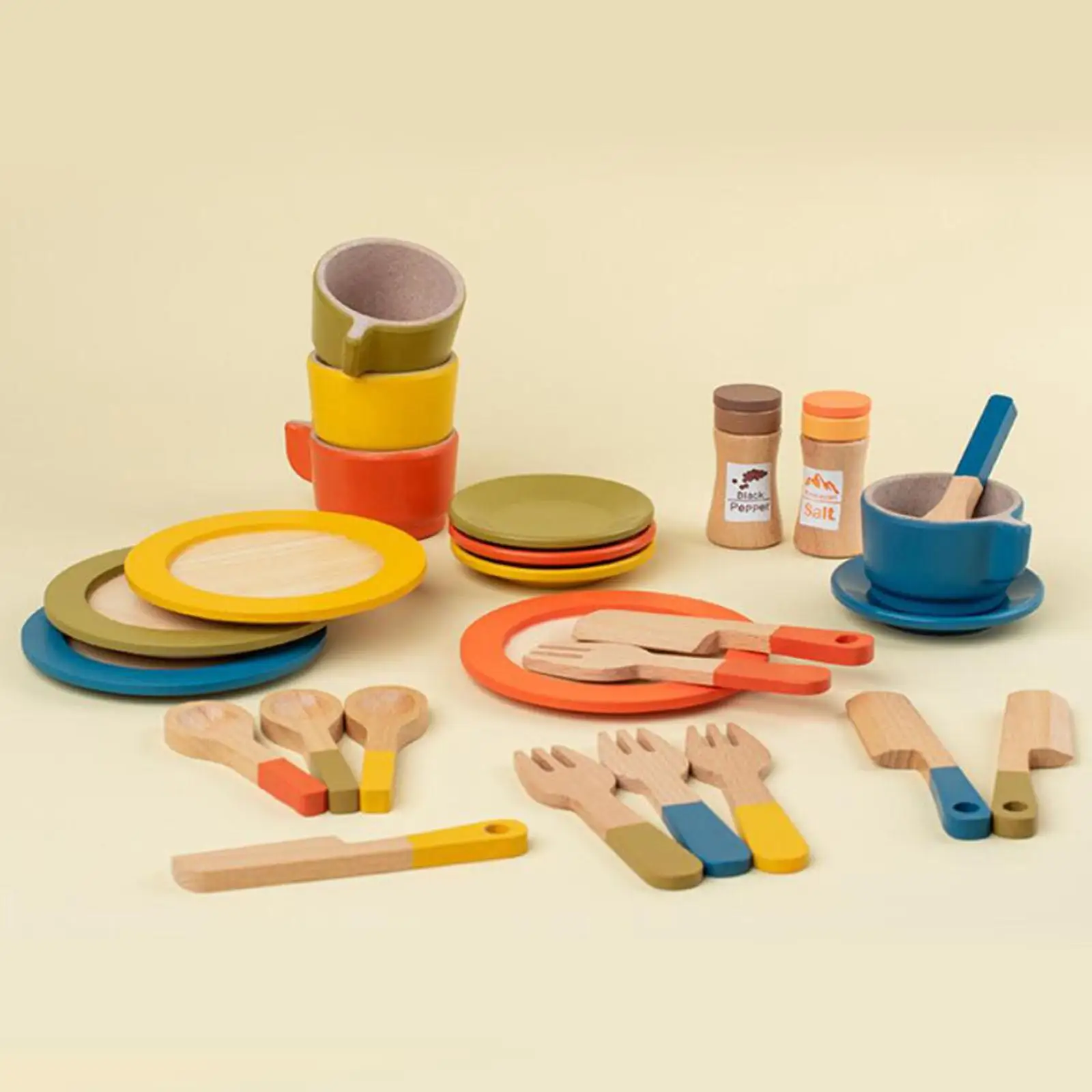 Houten Thee Set Keuken Accessoires Miniatuur Dessert Dienblad Montessori Speelgoed Voor Desktop Eetkamer Bakkerij Woonkamer Decoratie