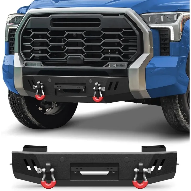 Car Accessories Mid-width Central Front Bumper With Winch Plate D-rings License Bracket Offroad Collision Parts