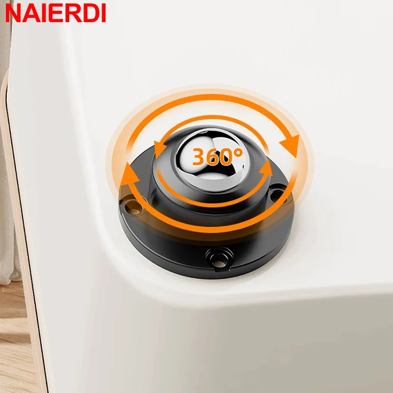 NAIERDI 4/8/12 Packs Universal Caster Wheels 360° Rotation Self-Adhesive Wheels 100KG Heavy Duty Furniture Cabinet Rollers