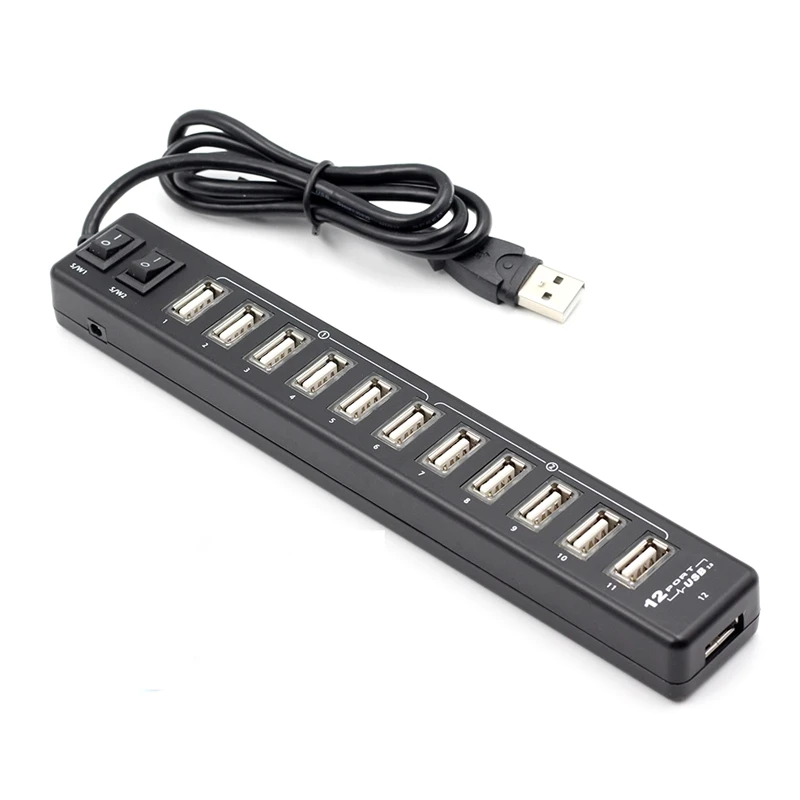 High Quality USB Hub 12 Ports USB 3.0 Hub Multi USB Splitter Switch High Speed Data Transfer For Laptop Computer