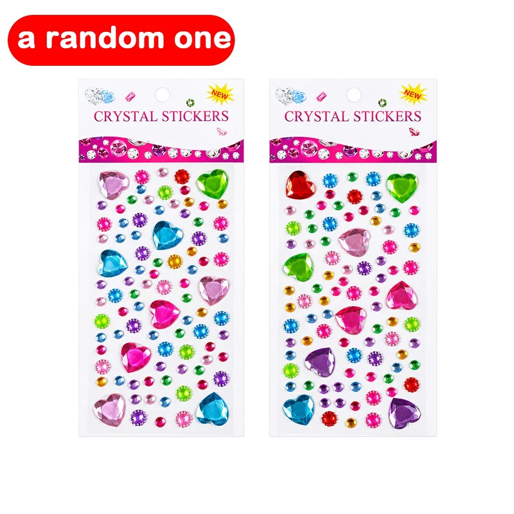 New Self Adhesive Rhinestone Stickers Colorful Heart Shaped Crystal Decals 3D Facial Tattoo for Party Birthday Festival Gift