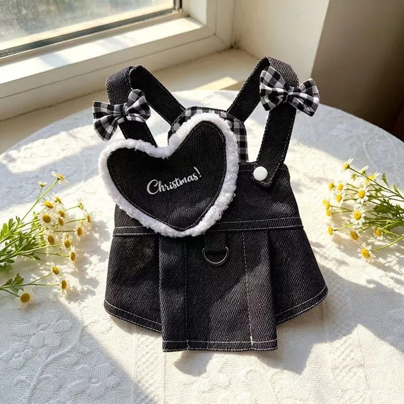 Vestido de mezclilla a cuadros para perros, chaleco primavera-otoño - imagen 2